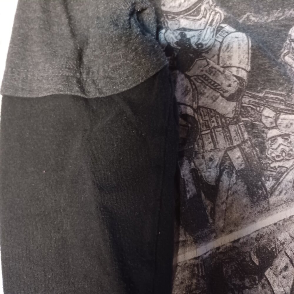 Star Wars Boy's Long Sleeve Tee Medium Black & Gray - Picture 3 of 4